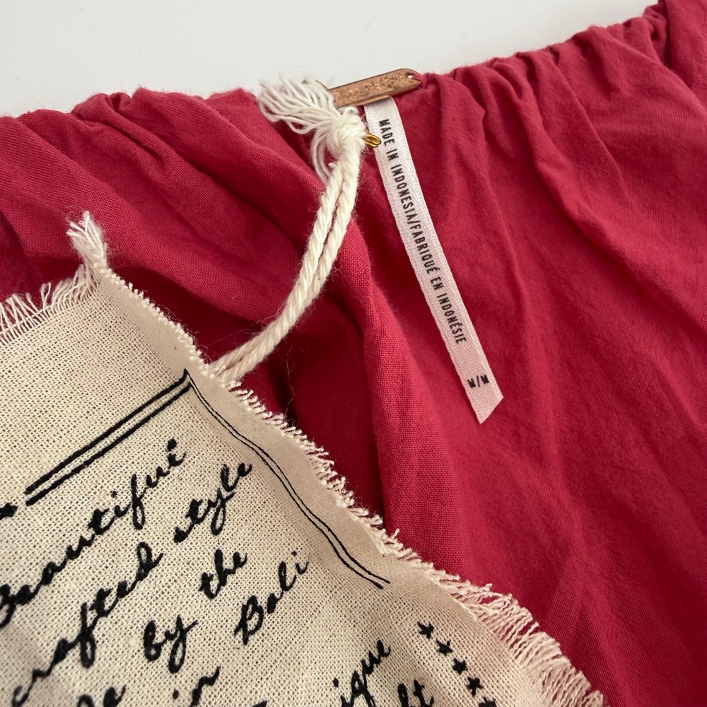 Free People Sunbeat Off-the-Shoulder Embroidered Tunic Mini Dress Pink M NWT - Picture 14 of 16